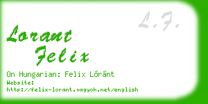 lorant felix business card